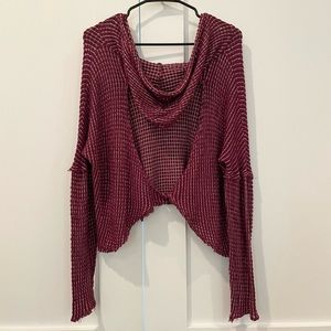 Burgandy Open back sweater